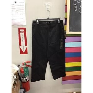 Diane Gilman women’s pull on crop jeans size 12 petite black new from HSN
